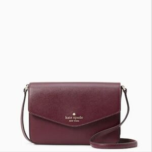 Kate Spade Sadie Saffiano Leather Deep Berry Crossbody Bag